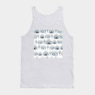 Navy Blue and White Moroccan Pattern Tank Top